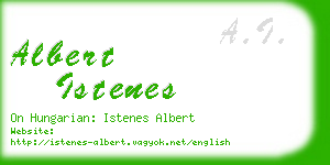 albert istenes business card